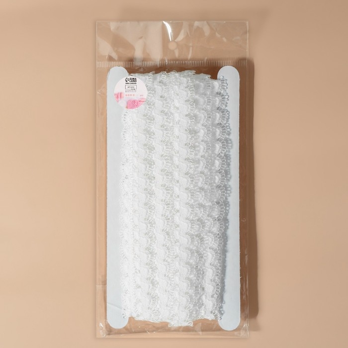 Резинка для бретелей, ажурная, 15 мм, 10 &plusmn; 0,5 м, цвет белый