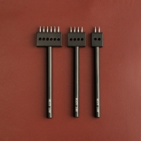 Набор строчных круглых пробойников для кожи, шаг = 5 мм, 3 шт, цвет чёрный