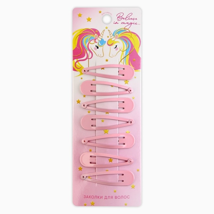 Заколки для волос &laquo;Believe in magic&raquo;, 7 шт, 5 х 1 х 0,1см