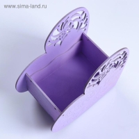 Кашпо деревянное "Сердце ажурное", сиреневый, 18×8.6×14 см Кашпо деревянное "Сердце ажурное", сиреневый, 18×8.6×14 см