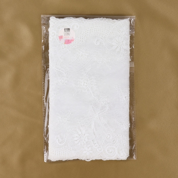 Кружевная эластичная ткань, 240 мм × 2,7 ± 0,5 м, цвет белый Кружевная эластичная ткань, 240 мм × 2,7 ± 0,5 м, цвет белый