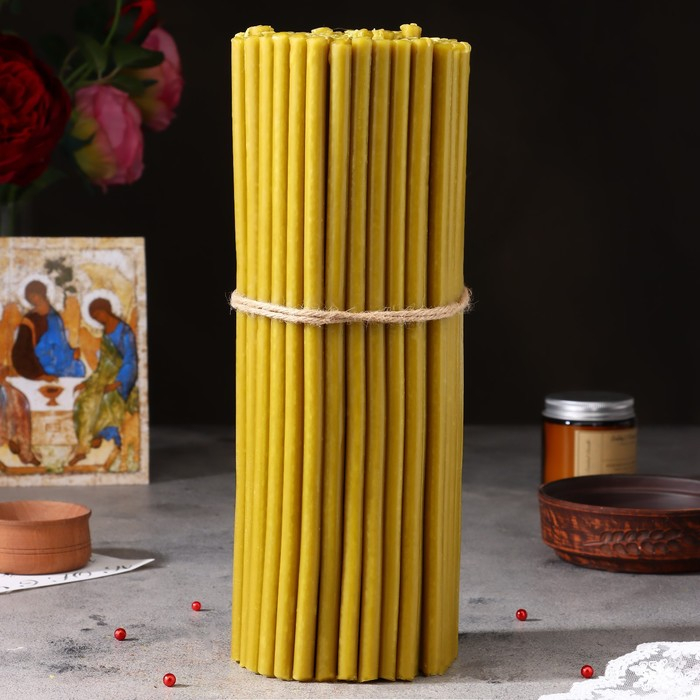 Свечи церковные медовые №20, упаковка 2кг, парафин + медовое масло Свечи церковные медовые №20, упаковка 2кг, парафин + медовое масло