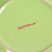 Тарелка десертная керамическая Доляна &laquo;Пастель&raquo;, d=19 см, цвет зелёный