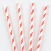 Трубочка для коктейля &laquo;Спираль&raquo;, набор 25 шт., цвет бело-розовый