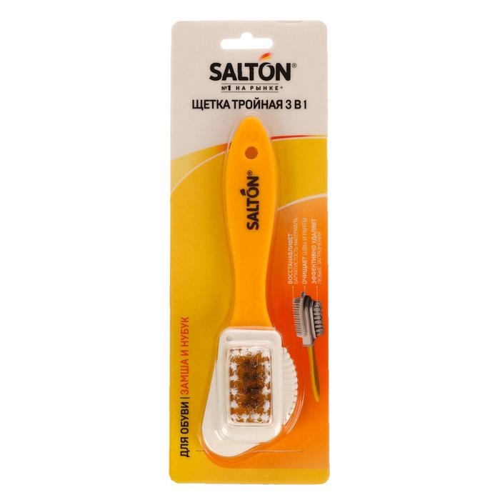 Щетка для обуви тройная Salton для изделий из замши и нубука Щетка для обуви тройная Salton для изделий из замши и нубука