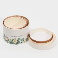 Набор шляпных коробок 3 в 1, упаковка подарочная, &laquo;Цветочный&raquo;, 16 х 10, 14 х 9, 13 х 8,5 см