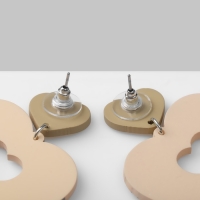 Серьги &laquo;Сердце&raquo; леопард, цвет розово-зелёный в серебре