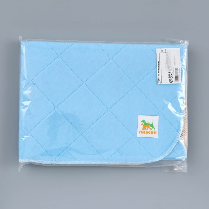 Пелёнка для животных многоразовая впитывающая, 60 х 50 см, голубой Пелёнка для животных многоразовая впитывающая, 60 х 50 см, голубой