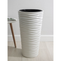 Кашпо для цветов со вставкой &laquo;Дюна&raquo;, 42 л (8 л), цвет белый