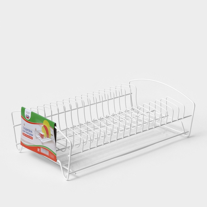 Сушилка для посуды с поддоном, 39&times;25&times;12 см, цвет белый