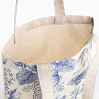 Шопер &laquo;Цветы&raquo; 33,5 х 39,5 см., отдел без молнии, без подклада, белый