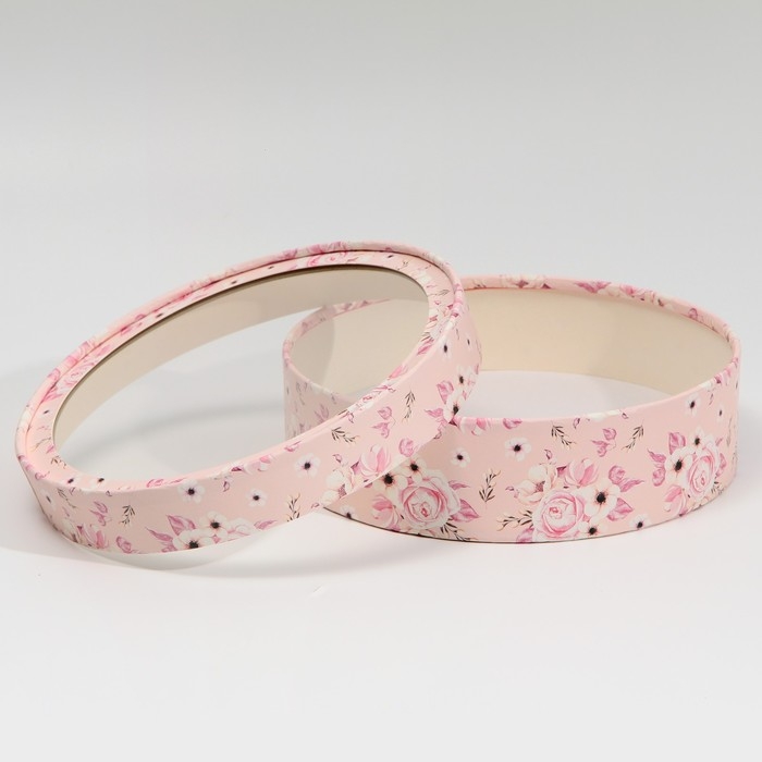 Коробка для макарун, кондитерская упаковка тубус с окном, &laquo;Цветы&raquo; 20 х 20 х 5 см