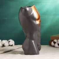 Кашпо - ваза "Торс мужчины" серое с бронзой, 28 см Кашпо - ваза "Торс мужчины" серое с бронзой, 28 см