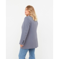 Пиджак женский двубортный MIST plus-size, размер 52, цвет серо-голубой
