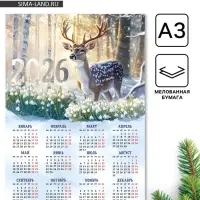 Календарь 2026 &laquo;Олень&raquo;, А3