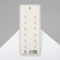 Пусеты 6 пар &laquo;Романтика&raquo; цветочки, чёрно-белый в серебре