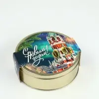 Подарочный набор в железной банке чай, монпансье, варенье, открытка &laquo;С Новым годом, Кремль&raquo;   108948