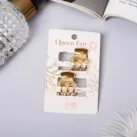 Краб для волос "Либерти" (набор 2 шт) зубчики классика, 2 см, золото