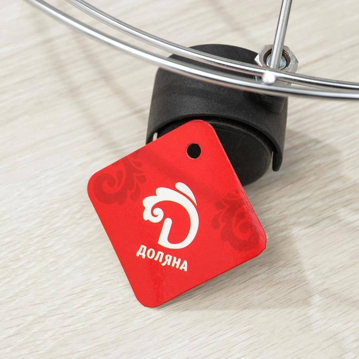 Подставка для цветов на колёсиках Доляна, 32&times;32&times;10 см, цвет хром