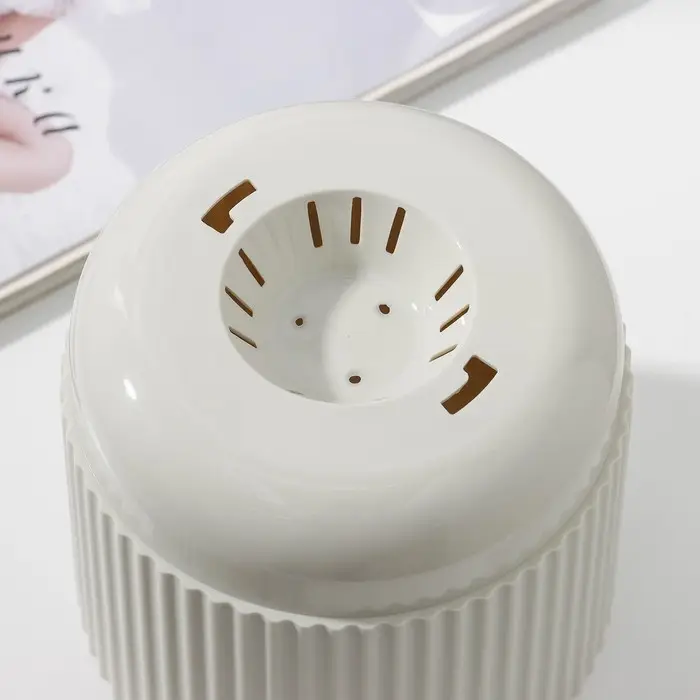 Горшок для цветов с поддоном &laquo;Вельвет&raquo;, 1,6 л, d=14 см, цвет белый ротанг