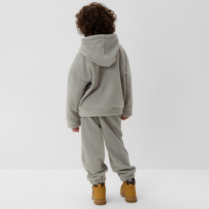 Костюм флисовый (худи и брюки) детский MINAKU: Fleece Soft, цвет графит, рост 98 см