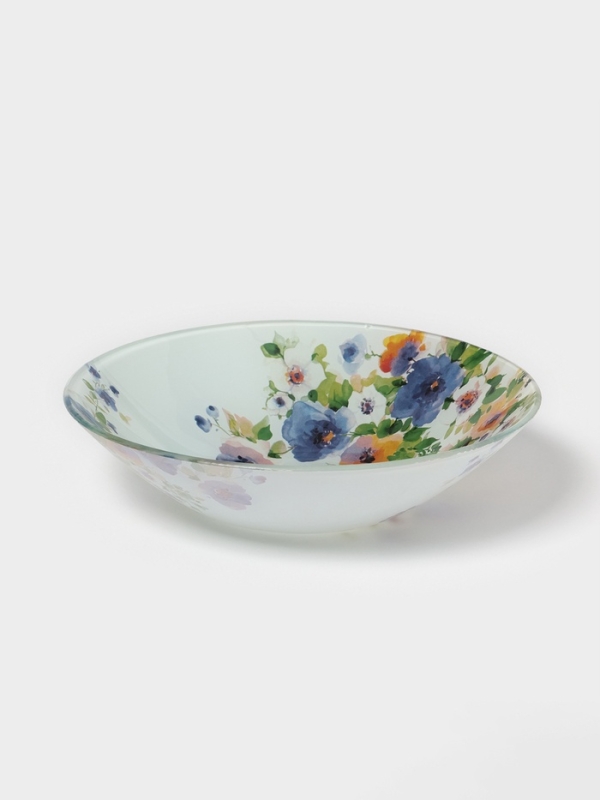 Столовый сервиз Доляна &laquo;Букет незабудок&raquo;, 19 предметов: салатник 1 шт, тарелка десертная 6 шт, тарелка обеденная 6 шт, тарелка суповая 6 шт, стекло, рисунок