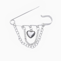 Булавка «Сердце» с цепочками, цвет перламутровый в серебре Булавка «Сердце» с цепочками, цвет перламутровый в серебре