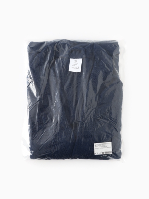 Халат мужской Экономь и Я, цв. тёмно-синий, р-р 56-58, 100% хл, 340 г/м2