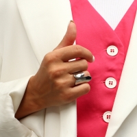 Кольцо металл &laquo;Тренд&raquo; два лепестка, цвет серебро, размер 16