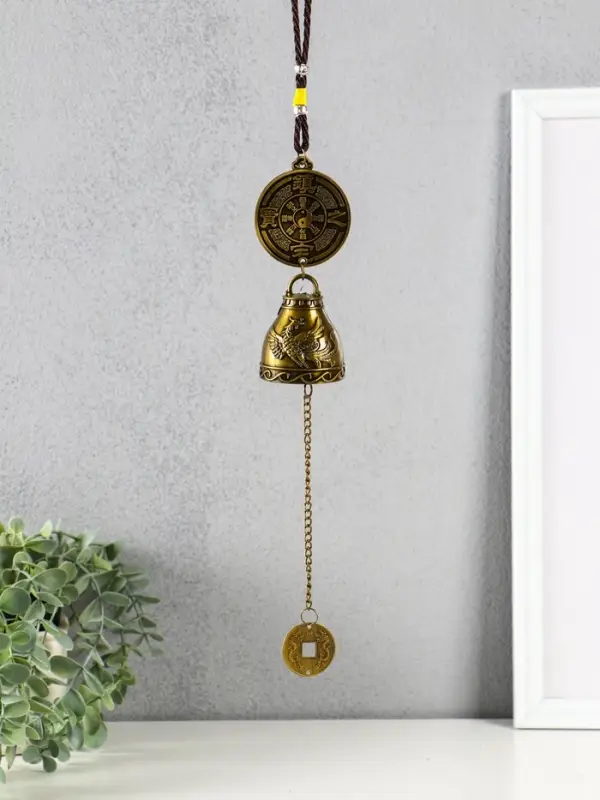 Колокольчик металл "Феникс и дракон" 1 колокол d=4,8 см 42х4,8х4,8 см