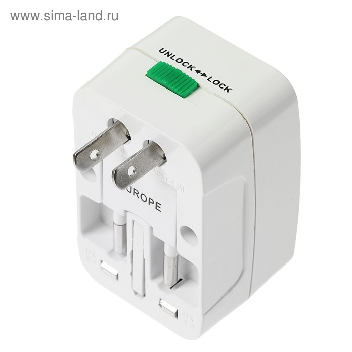 Адаптер универсальный, 3 A, 5 в 1, 220 В, белый