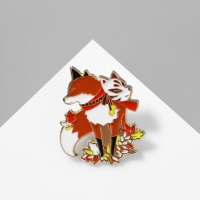 Значок &laquo;Япония&raquo; лис, цветной в золоте