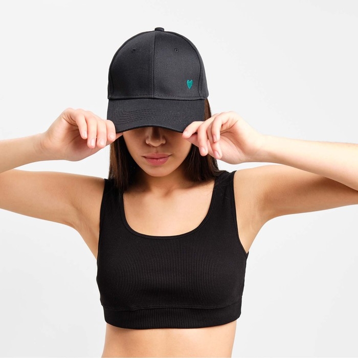 Кепка женская MIST с вышивкой, черный, р. 56-58