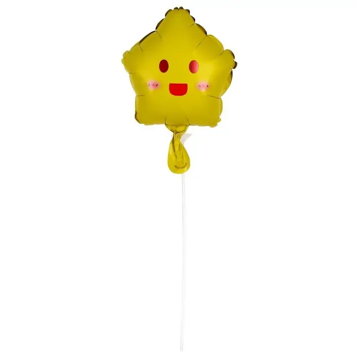 Воздушный шар фольгированный 10" &laquo;Звезда смайл&raquo;, для палочки, МИКС