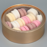 Коробка для макарун, кондитерская упаковка тубус с окном, «Золото» 20 х 20 х 5 см Коробка для макарун, кондитерская упаковка тубус с окном, «Золото» 20 х 20 х 5 см