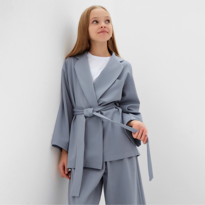 Комплект для девочки (жакет и брюки) MINAKU: PartyDress, цвет серо-голубой, рост 152 см Комплект для девочки (жакет и брюки) MINAKU: PartyDress, цвет серо-голубой, рост 152 см
