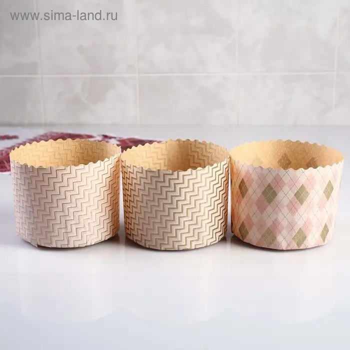 Форма бумажная для кулича &laquo;Ромбики&raquo;, 110&times;85 мм