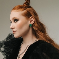 Серьги с эмалью &laquo;Инопланетяне&raquo;, цвет чёрно-зелёный в золоте