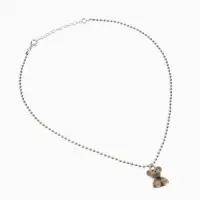 Кулон детский &laquo;Выбражулька. Мишка&raquo;, 40 см, бежевый в серебре