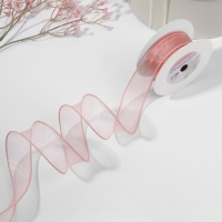 Лента капроновая &laquo;Волна&raquo;, с блеском, 40 мм, 10 &plusmn; 1 м, цвет пудровый №45