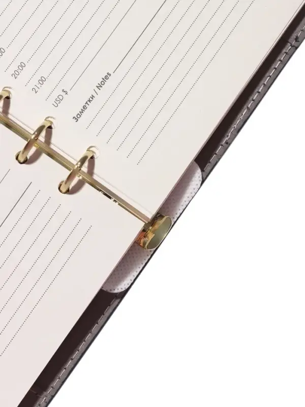 Органайзер на кольцах, А5, с хлястиком, 80л, линия, к/зам, Синий