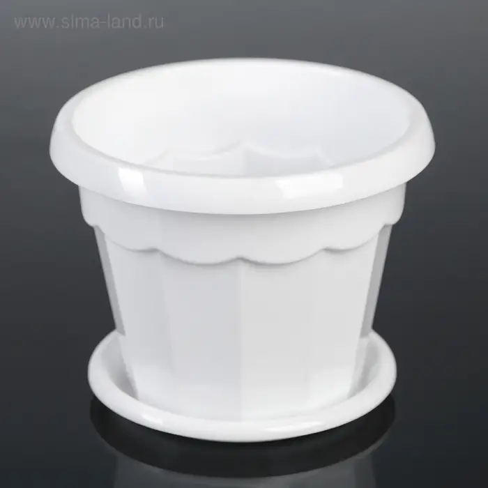 Горшок для цветов с поддоном &laquo;Доляна. Эрика&raquo;, 700 мл, пластиковый, белый