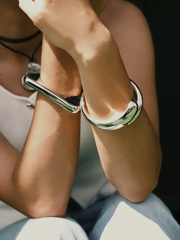 Браслет манжета «Капля», цвет серебро Браслет манжета «Капля», цвет серебро