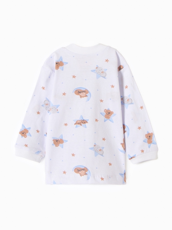 Кофточка детская ATA kids &laquo;Сон&raquo;, молочная/голубая, рост 62