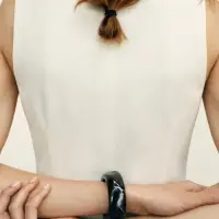 Браслет манжет акрил "Тренд", цвет чёрный