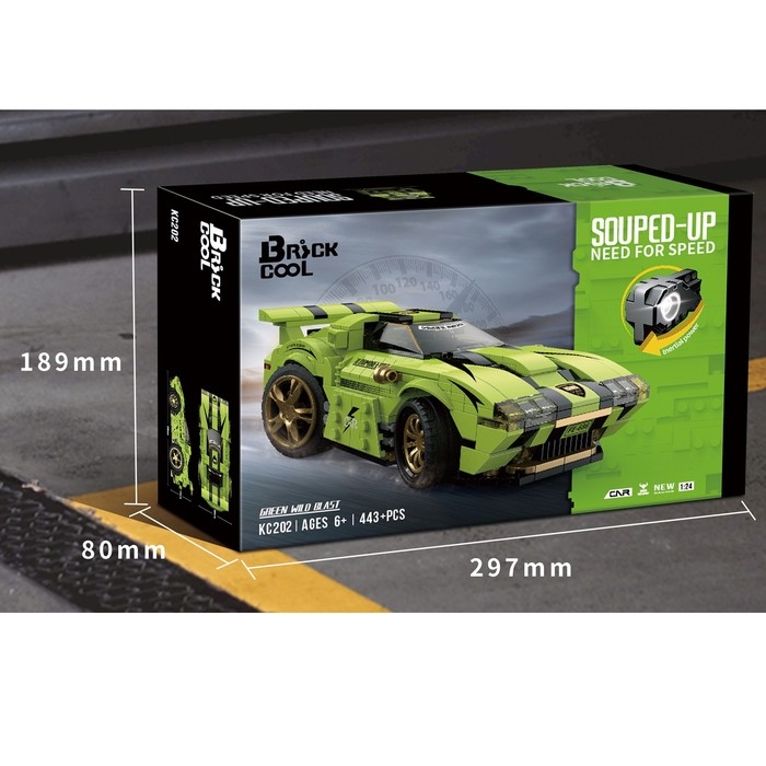 Конструктор Гонка &laquo;Цикада&raquo;, инерционный механизм, 443 детали