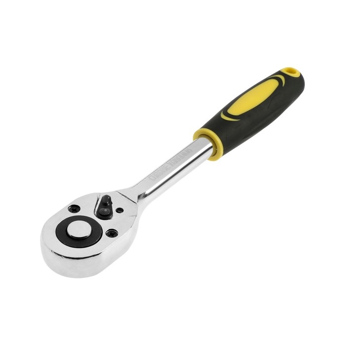 Вороток с трещоткой ТУНДРА, CrV, квадрат 1/2 Вороток с трещоткой ТУНДРА, CrV, квадрат 1/2", 2К рукоятка, 24 зуба, 250 мм