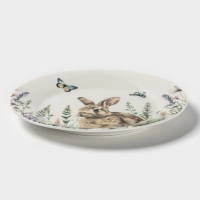 Тарелка десертная Доляна "Зайка" цвет белый  цвет белый 20,3х2 см