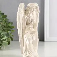 Фигура гипс "Ангел Равена" 16х9 см, перламутр