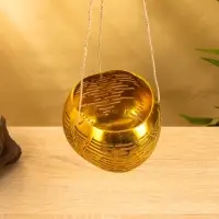 Подсвечник подвесной из кокоса, 9-12 см, золотистый
